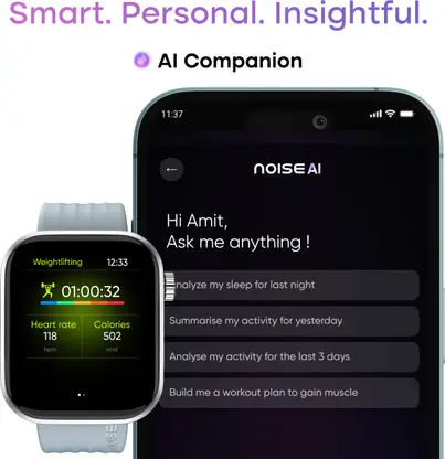 Noise Pro 6 Smartwatch (Ice Blue Strap, Regular) - Image 3 - MobileWeb
